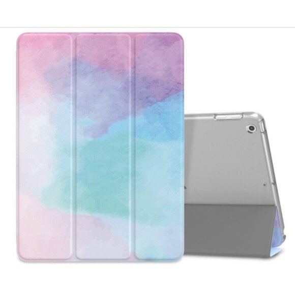 MoKo Case fits Apple 9.7" iPad (2017/2018) Smart Shell Stand Cover, Watercolor - Picture 4 of 9